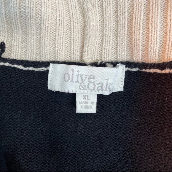 Olive & Oak Black Tan Pattern Open Sweater - Picture 4 of 5